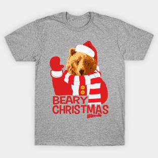 Beary Christmas Funny Bear Santa Claus T-Shirt